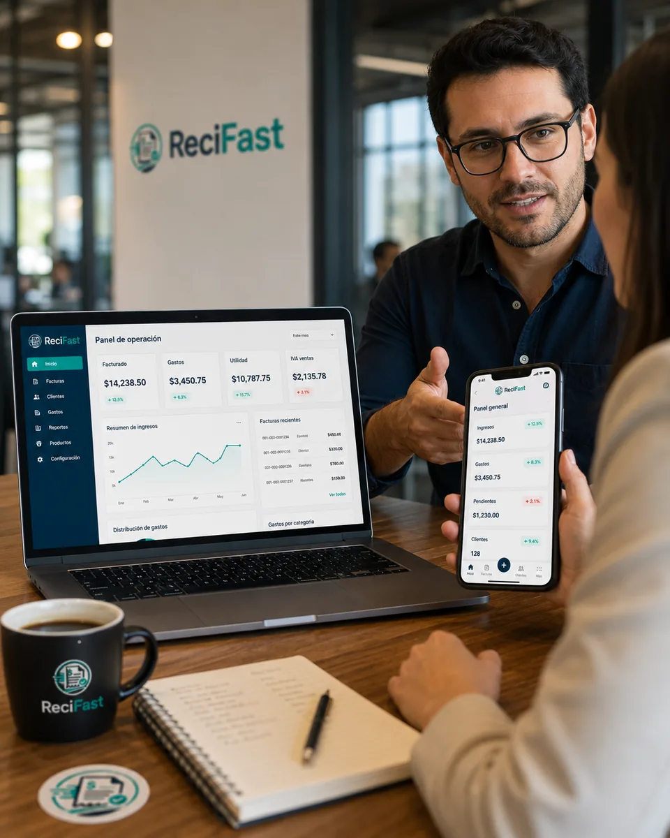 ReciFast en computador y teléfono